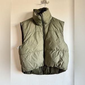 Zara Green Two Toned Reversible Puffer Vest